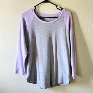 Super Soft Purple/Gray Baseball T-Shirt Size M